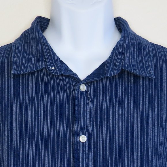 Goodfellow* Men's Short Sleeve‎ Button Down Straight Hem Striped Shirt~ Size XXL - Picture 11 of 12